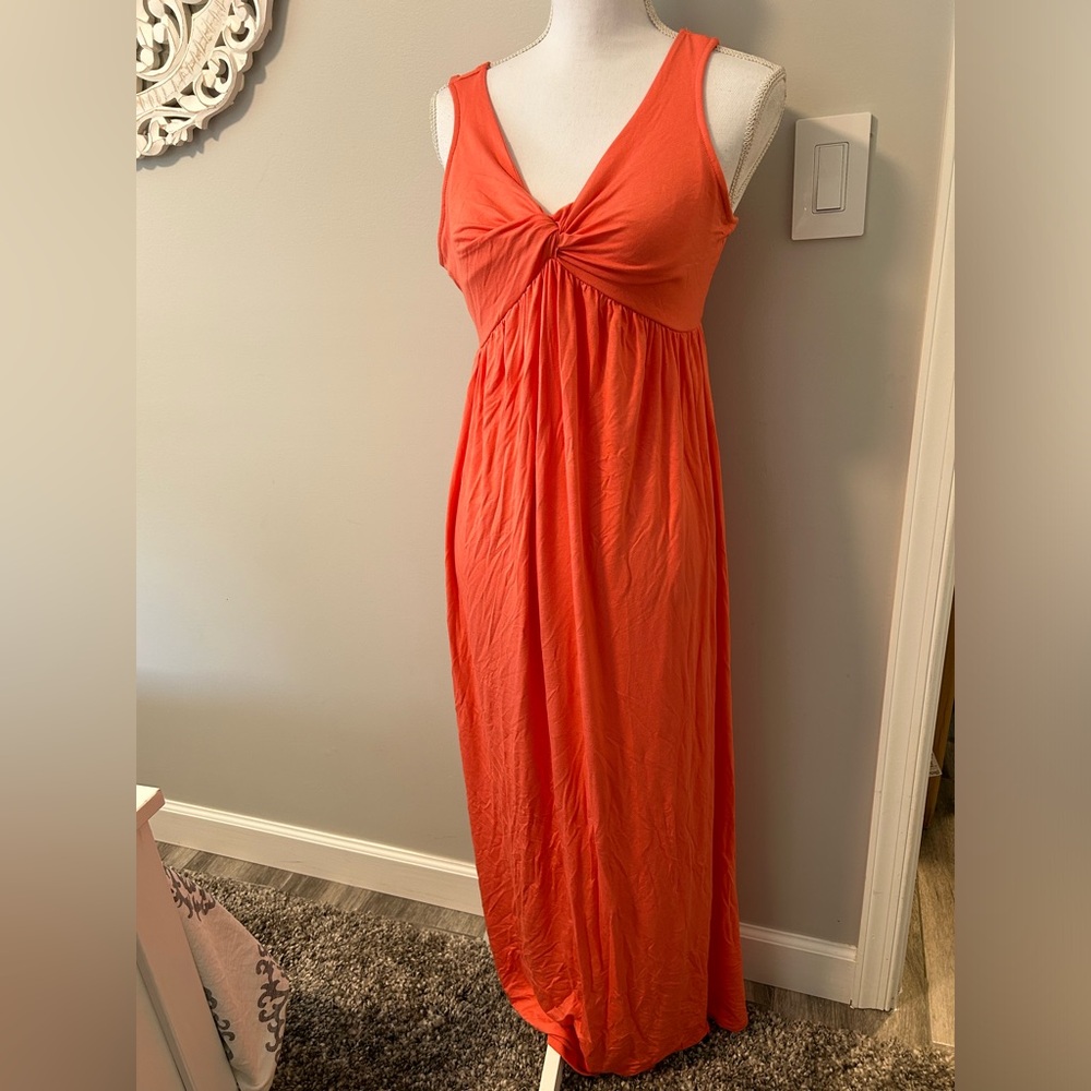 NWT Bright orange maternity maxi dress